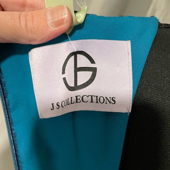 NWT JS Collections Navy Blue And Teal Midi Dress - Picture 4 of 11